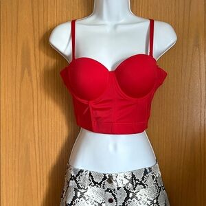 Size small Red Bustier Crop Top